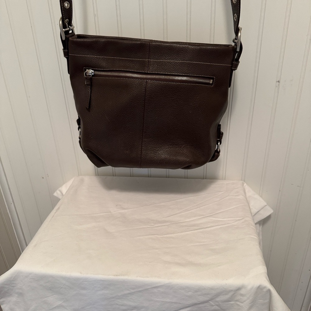 Coach Brown Pebbled Leather Crossbody Hobo